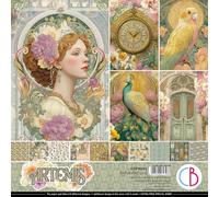 Ciao Bella Artemis Paper Pad 12"x12" - for Paper Crafts, Junk journals, Scrapbooking, Decoupage, Backgrounds, Cardmaking, Origami, Collage Sheets, Ephemera & More.