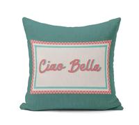 Ciao Bella Cushion Italian Quote Retro Sofa Decor Bedroom Gift Home Styling | Soft Finish | Vibrant Full-Colour Print | Ideal for Sofas and Beds | Printed in the UK