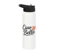 Ciao Bella Heart Retro Look Stainless Steel Insulated Water Bottle