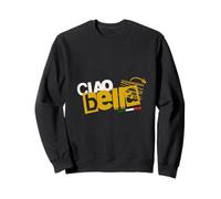Ciao Bella Italian Flag Brushstroke Yellow Typography Design Sweatshirt