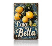 Ciao Bella Italian Kitchen Decor, Lemon Kitchen Decor Metal Sign, 8x12 Inch