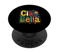 Ciao Bella Italian Retro Typography Mediterranean PopSockets Adhesive PopGrip