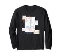 Ciao Bella Italian Seaside Stamps Vintge Tourist Destination Long Sleeve T-Shirt