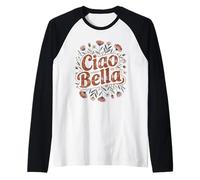 Ciao Bella Italy Aesthetic Retro Minimal Garden Style Raglan Baseball Tee