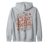Ciao Bella Italy Aesthetic Retro Minimal Garden Style Zip Hoodie