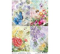 Ciao Bella Papers CBRP125 Micro Cosmos Cards Rice Paper, A4, 5 Pieces