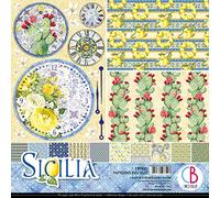 Ciao Bella Papers CBT033 Paper PAD 12" 8/PKG, Sicilia, 8 Designs/1 Each, One Size