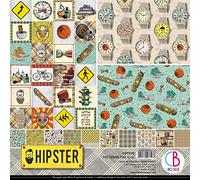 Ciao Bella Papers CBT035 Hipster Double Sided Patterns Pad, 12 inch x 12 inch