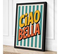 Ciao Bella Retro Canvas Wall Art Print 18x12 Inch