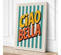 Ciao Bella Retro Canvas Wall Art Print 18x12 Inch