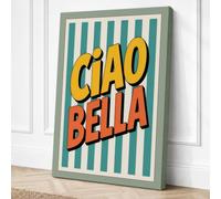Ciao Bella Retro Canvas Wall Art Print 18x12 Inch