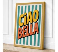 Ciao Bella Retro Canvas Wall Art Print 18x12 Inch