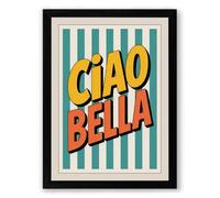 Ciao Bella Retro Framed Wall Art Print A3 (42×29.7cm) Black, Wall Decor for Living Room, Bedroom, Office & Home, Ready to Hang, Art Gift
