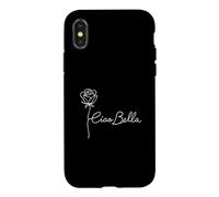 Ciao Bella Rose Line Art Italian Phrase Case for iPhone X/XS