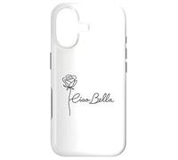 Ciao Bella Rose Minimal Line Art Italian Phrase Case for iPhone 17