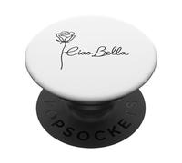 Ciao Bella Rose Minimal Line Art Italian Phrase PopSockets Adhesive PopGrip