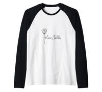 Ciao Bella Rose Minimal Line Art Italian Phrase Raglan Baseball Tee