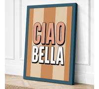 Ciao Bella Typography Canvas Wall Art Print 18x12 Inch