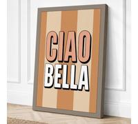 Ciao Bella Typography Canvas Wall Art Print 18x12 Inch (46 x 30 cm)