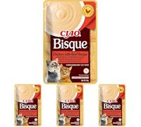 Ciao Bisque by INABA Cat Treat - Chicken with Beef - 4 Pack (40g total) / Moist Cat Treat, Delicious & Healthy Snack, Puree Food Topper, Side Dish, Complement, Natural, Grain Free
