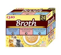 Ciao Broth by INABA Wet Cat Food - Chicken & Seafood Variety Pack (960g total) / Delicious & Healthy Snack, Food Topper, Side Dish, Complement, Natural, Grain Free, Wet Cat Food