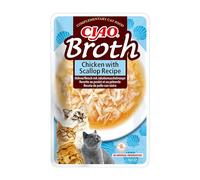 Ciao Broth by INABA Wet Cat Food - Chicken with Scallop - 1 Pack (40g total) / Moist Treat, Delicious & Healthy Snack, Food Topper, Side Dish, Complement, Natural, Grain Free, Wet Cat Food