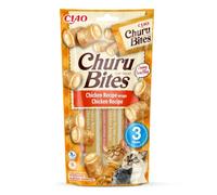 Ciao Churu Bites by INABA Cat Treat - Chicken Flavour (3 x 10g) / Crispy Pouches with Creamy Filling Cat Treat, Delicious & Healthy Snack for Cats, Hand Feeding, Natural, Grain Free