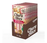 Ciao Churu Bites by INABA Cat Treat - Chicken, Tuna & Salmon Flavour 12 Pack (36 x 10g) / Crispy Pouches with Creamy Filling, Delicious & Healthy Snack for Cats, Hand Feeding, Natural, Grain Free