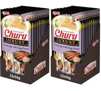 Ciao Churu Luxury Sticks by INABA Cat Treat - Tuna with King Prawn Recipe (48 x 14g) / Soft & Creamy Luxury Cat Treat, Delicious & Healthy Snack, Purée Food Topper, Pill Assist, Natural, Grain Free