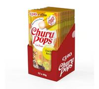 Ciao Churu Pops by INABA Cat Treat - Chicken Flavour 12 Pack (48 x 15g total) / Moist & Chewy Cat Treat, Delicious & Healthy Snack for Cats, Hand Feeding, Natural, Grain Free, High Moisture