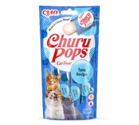 Ciao Churu Pops by INABA Cat Treat - Tuna Flavour (4 x 15g) / Moist & Chewy Cat Treat, Delicious & Healthy Snack for Cats, Hand Feeding, Natural, Grain Free, High Moisture