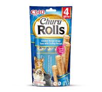 Churu Chicken and Tuna with Scallop Recipe Cat Rolls - 4 x 10g