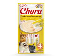 Ciao Churu Sticks by INABA Cat Treat - Chicken & Cheese Flavour (4 x 14g) / Soft & Creamy Cat Treat, Delicious & Healthy Snack, Purée Food Topper, Pill Assist, Natural, Grain Free
