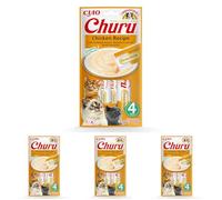 Ciao Churu Sticks by INABA Cat Treat - Chicken Flavour (4 x 14g) / Soft & Creamy Cat Treat, Delicious & Healthy Snack, Likable Stick, Hand Feeding, Natural, Grain Free, High in Moisture (Pack of 4)