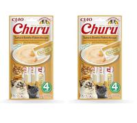 Ciao Churu Sticks by INABA Cat Treat -Tuna & Bonito Flakes Flavour (4 x 14g) / Soft & Creamy Cat Treat, Delicious & Healthy Snack, Purée Food Topper, Pill Assist, Natural, Grain Free (Pack of 2)