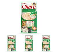 Ciao Churu Sticks by INABA Cat Treat - Tuna & Chicken Flavour (4 x 14g) / Soft & Creamy Cat Treat, Delicious & Healthy Snack, Squeezable Purée Food Topper, Pill Assist, Natural, Grain Free (Pack of 4)