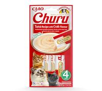 Ciao Churu Sticks by INABA Cat Treat - Tuna & Crab Flavour (4 x 14g) / Soft & Creamy Cat Treat, Delicious & Healthy Snack, Squeezable Purée Food Topper, Pill Assist, Natural, Grain Free