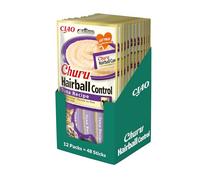 Ciao Churu Sticks Hairball Tuna Recipe (48 x 14g) / Soft & Creamy INABA Cat Treat, Delicious & Healthy Snack, Purée Food Topper, Pill Assist, Natural, Grain Free, Wet Cat Food