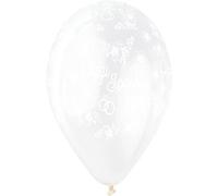 Ciao - Envelope 25 wedding balloons "Today Sposi" Crystal in natural latex Premium Quality G120 (Ø 33cm / 13"), transparent
