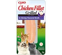Ciao Grilled Chicken Fillet in Shrimp Flavoured Broth by Inaba - 12 Packs (12x 25g total) / Cat Treat, Delicious & Healthy Snack, Food Topper, Pill Assist, Training Treat, Natural, Grain Free