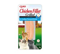 Ciao Grilled Chicken Fillet in Scallop Flavoured Broth by Inaba - 1 Pack (25g) / Cat Treat, Delicious & Healthy Snack, Food Topper, Pill Assist, Training Treat, Natural, Grain Free