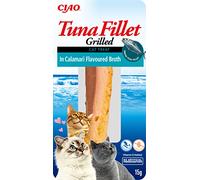 Ciao Grilled Tuna Fillet in Calamari Flavoured Broth by Inaba - 12 Packs (12x 15g total) / Cat Treat, Delicious & Healthy Snack, Food Topper, Pill Assist, Training Treat, Natural, Grain Free