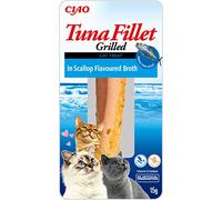 Ciao Grilled Tuna Fillet in Scallop Flavoured Broth by Inaba - 12 Packs (12x 15g total) / Cat Treat, Delicious & Healthy Snack, Food Topper, Pill Assist, Training Treat, Natural, Grain Free