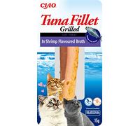 Ciao Grilled Tuna Fillet in Shrimp Flavoured Broth by Inaba - 12 Packs (12x 15g total) / Cat Treat, Delicious & Healthy Snack, Food Topper, Pill Assist, Training Treat, Natural, Grain Free