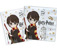 Ciao - Harry Potter Compostable FSC Paper Napkins (33x33cm, Triple Veil), 30 Pieces, White, Yellow, Red, Grey, 20226