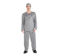 Ciao Incarcerated Adult Costume, (One Size 52-54) White, Black