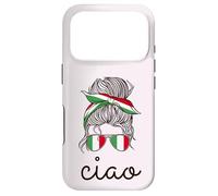 CIAO! ITALIAN Woman Messy Bun Sunglasses Fun Italy Flag Meme Case for iPhone 17 Pro