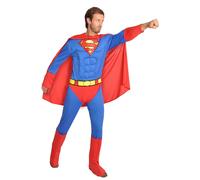Superman costume disguise adult official DC Comics (Size L) with padded muscles