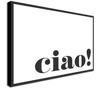 Ciao! light - Typographic Art - Canvas Framed Print - Various Sizes (A0 46" x 32" Inches)