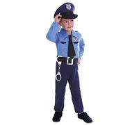 Ciao- Policeman Costume Child with Padded Pectoral Muscles (Size 4-6 Years), Blue, 4-6 Years, 61392.4-6